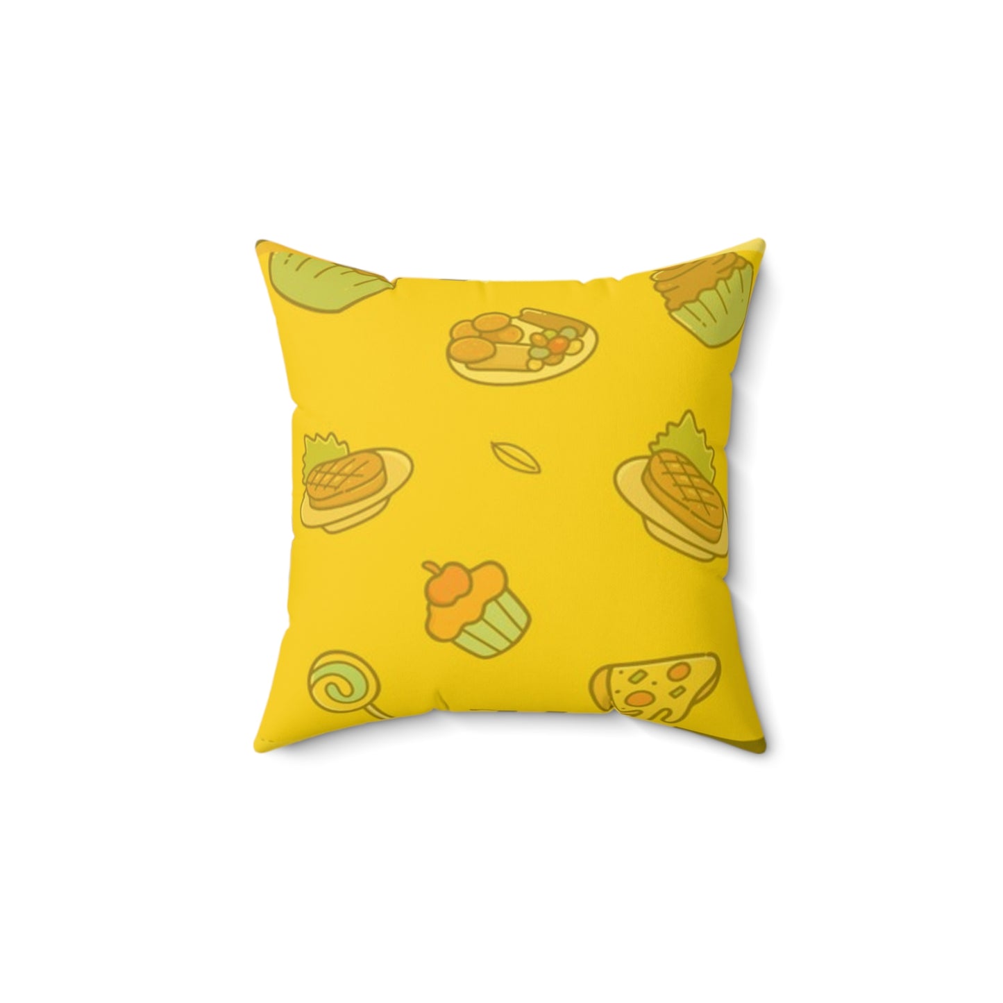 Hungry Hand - Yellow - Spun Polyester Square Pillow