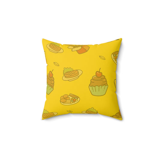 Hungry Hand - Yellow - Spun Polyester Square Pillow