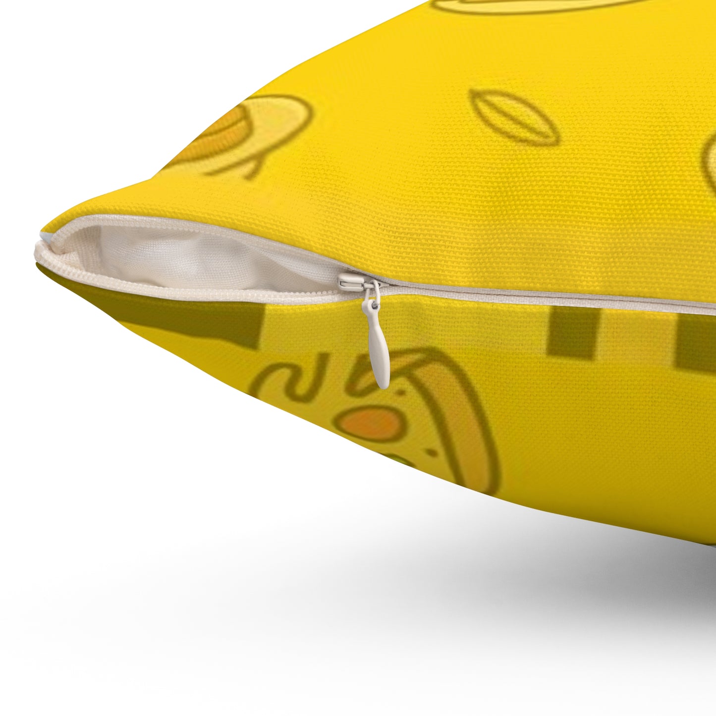 Hungry Hand - Yellow - Spun Polyester Square Pillow