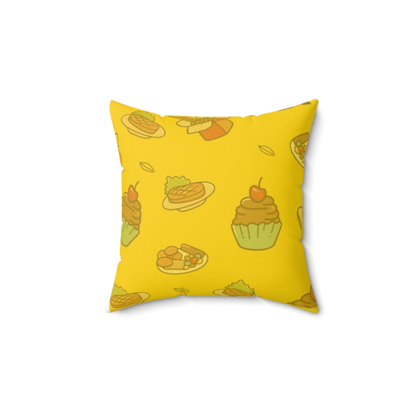 Hungry Hand - Yellow - Spun Polyester Square Pillow